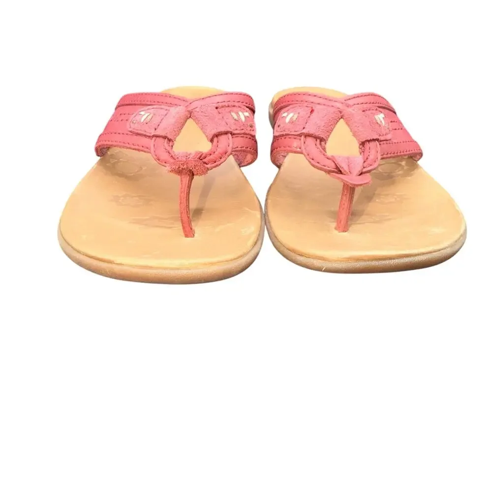 Merrell Port Performance Flip Flop Sandals Red Leather Women’s 8